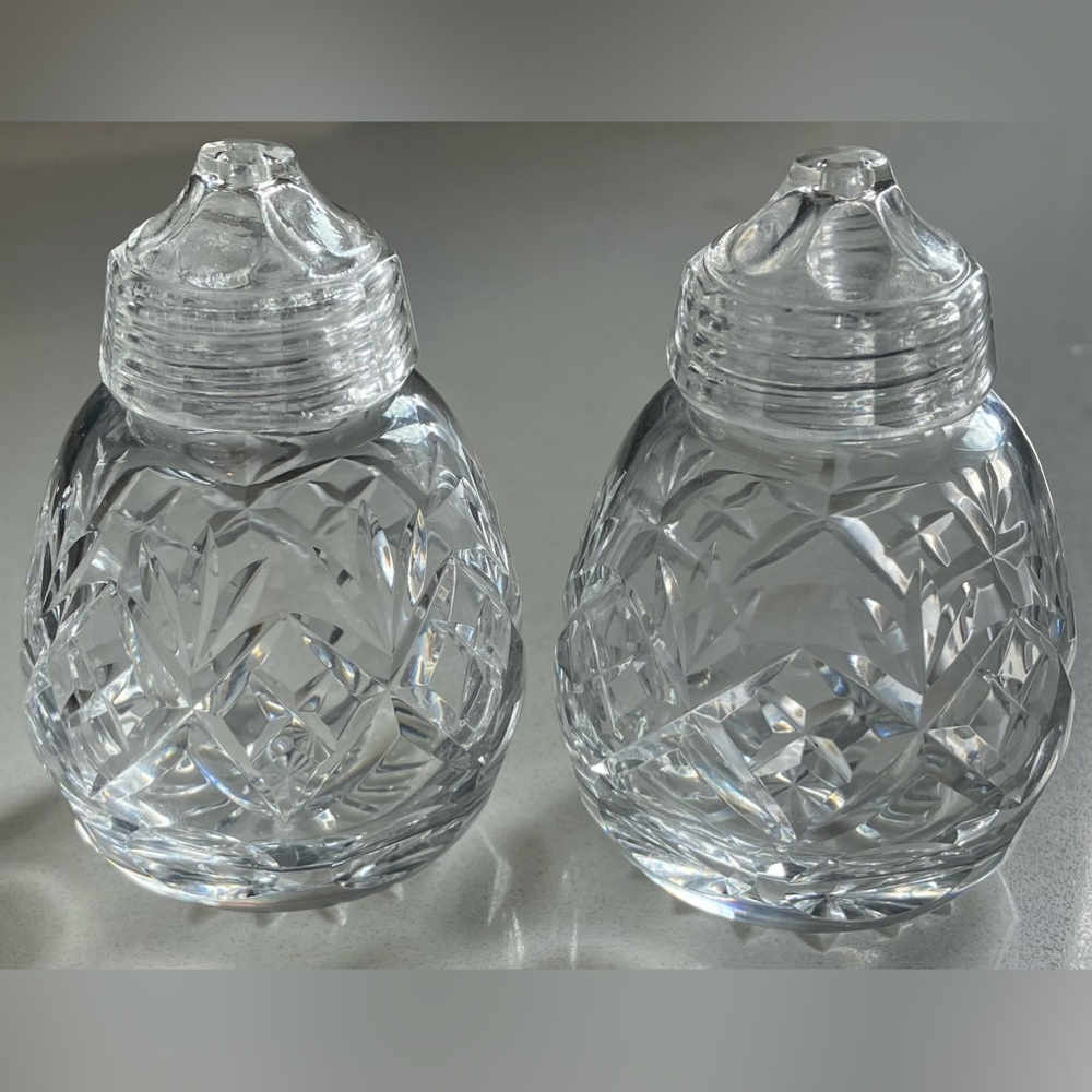 Elegant Crystal / Cut Glass Salt and Pepper Shakers